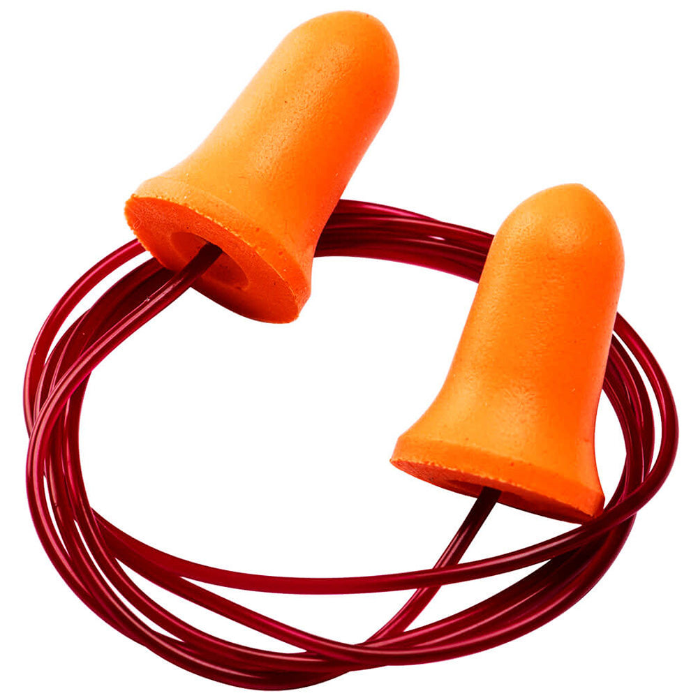 Bell-Shaped Corded PU Foam Ear Plugs SNR 37dB 200 PAIRS