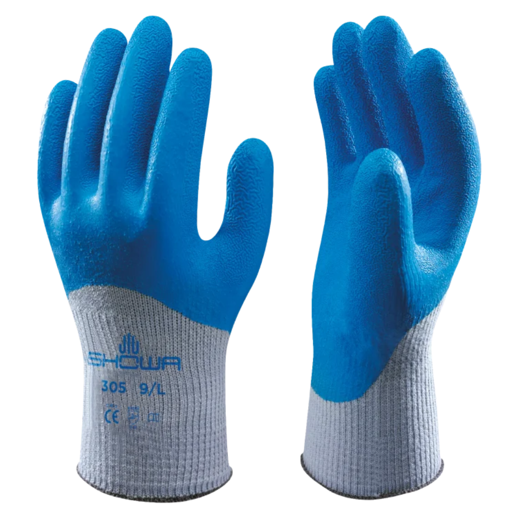Showa 305 Grip Work Gloves Latex Coated Knuckle Protection