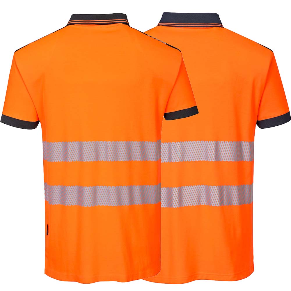 Portwest Hi Vis Cotton Comfort Polo Shirt Orange Short Sleeve Workwear