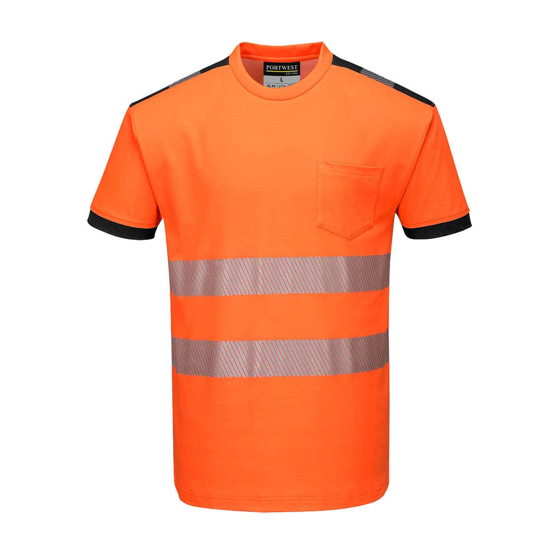 Portwest T181 Hi Vis Cotton Comfort T-Shirt Orange Moisture Wicking