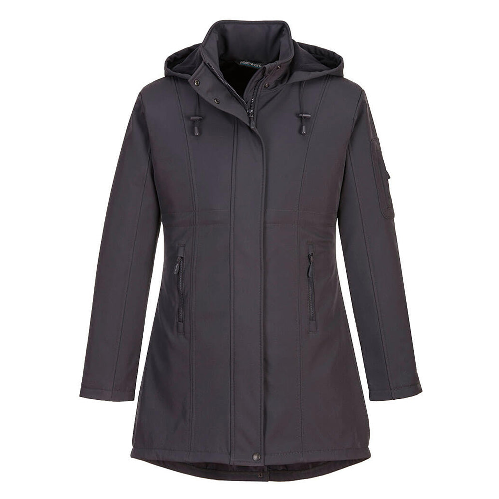 Portwest Carla Women's Hooded Softshell Jacket Water Resistant Breathable