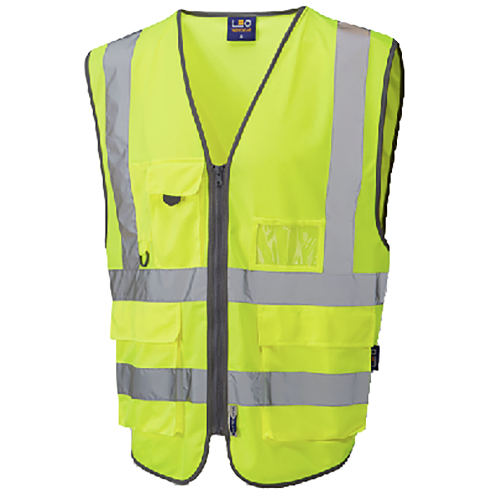 Hi Vis Zipped Waistcoat Class 2 Superior 3-Part Yellow Vest