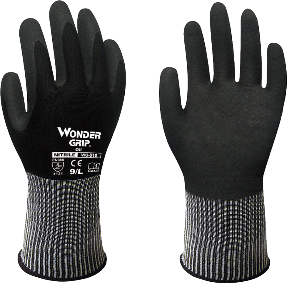 Wondergrip WG-510 Oil Resistant Work Gloves Nitrile Double Coated