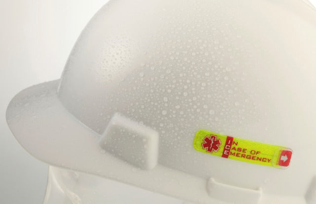 Vital ID Emergency ICE Tag Hard Hat Waterproof Medical ID Badge