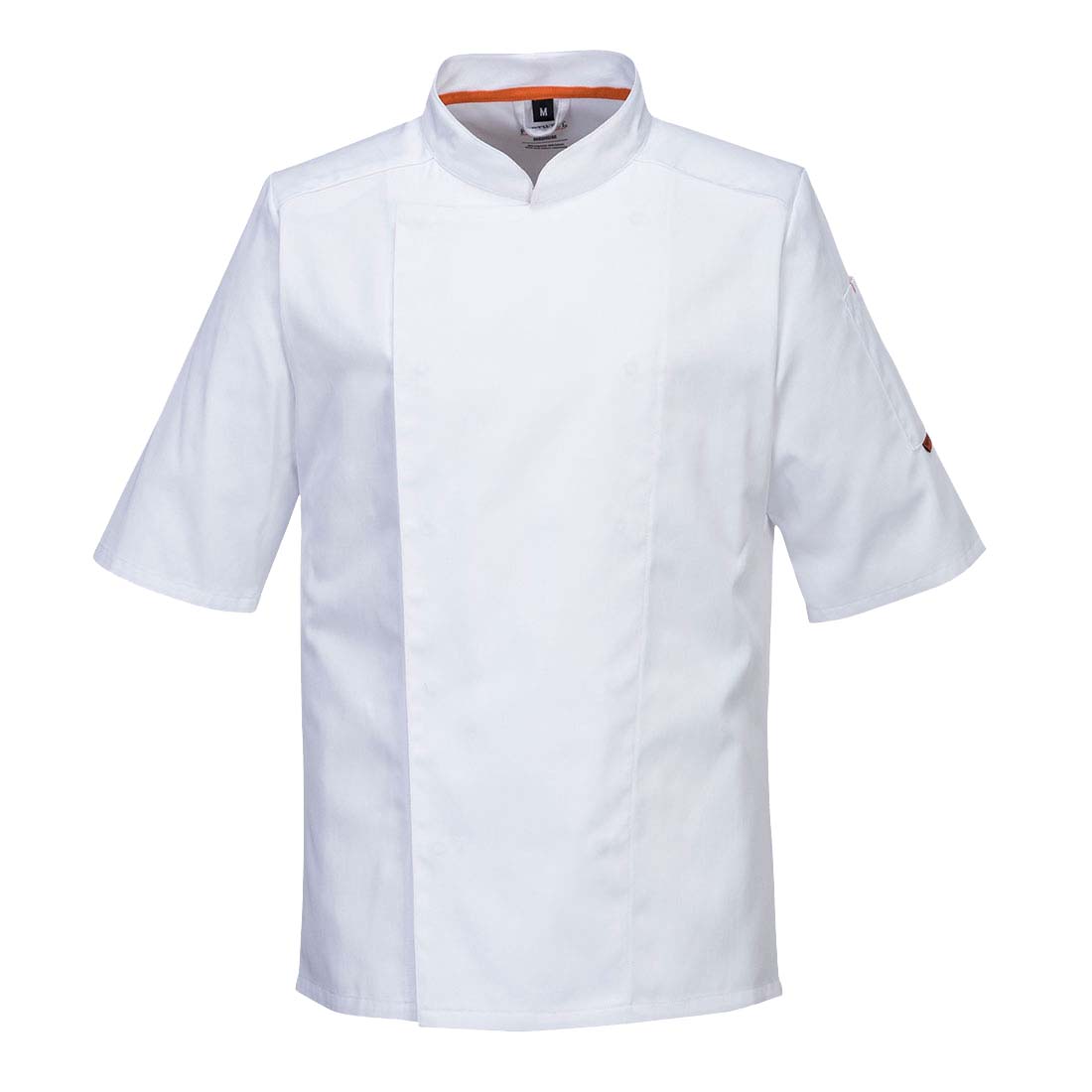 Breathable Mesh Air White Short Sleeve PolyCotton Slim Fit Chefs Jacket