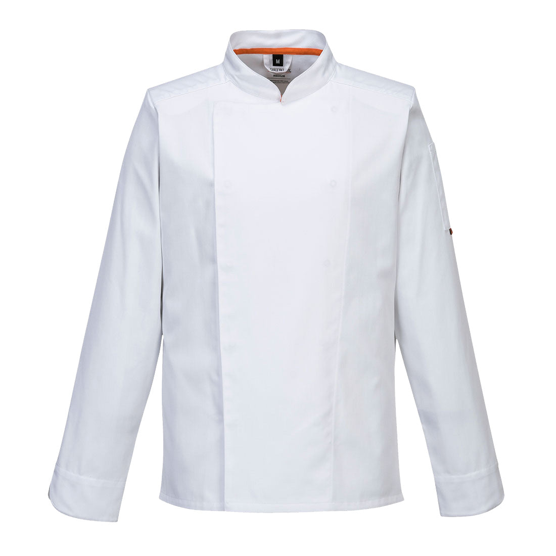 Breathable Mesh Air White Long Sleeve PolyCotton Slim Fit Chefs Jacket