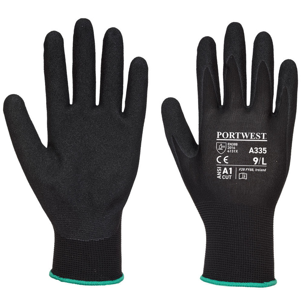 Portwest A335 Grip 15 Nitrile Sandy Glove Lightweight Work Gloves