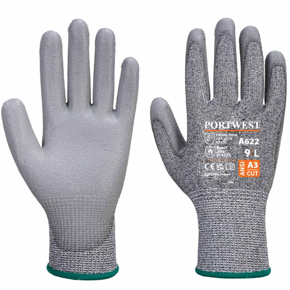 Portwest A622 Cut Resistant Gloves Level C HPPE PU Palm