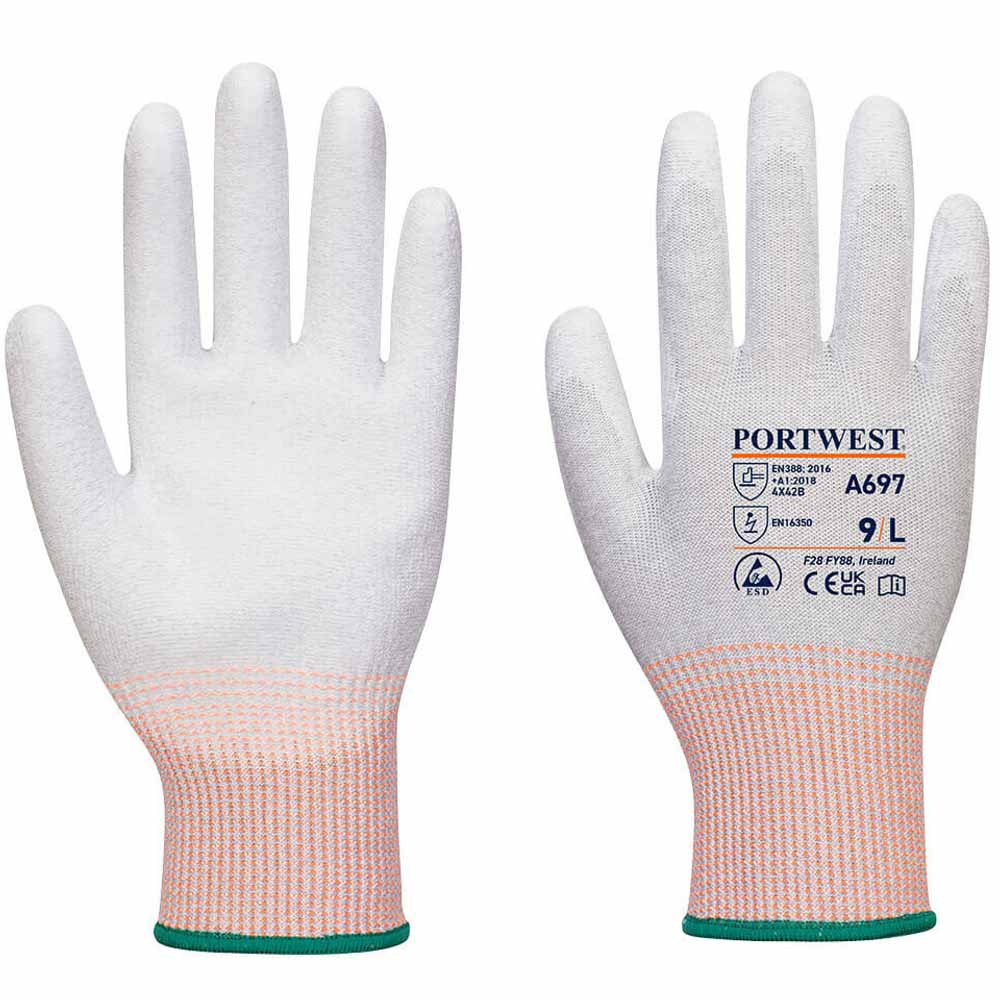 ESD Anti Static Cut B PU Palm Precision Work Gloves
