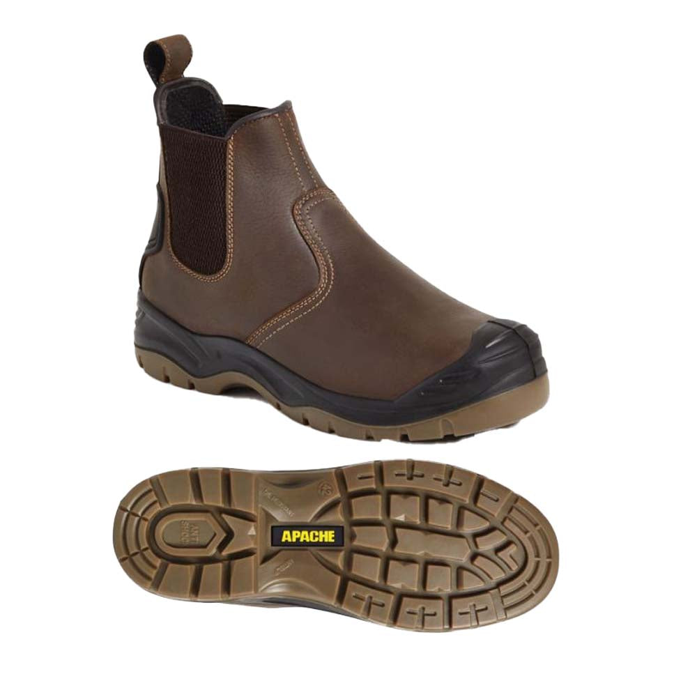 Apache Brown Safety Dealer Boot Steel Toe Cap Waterproof S3 SRC