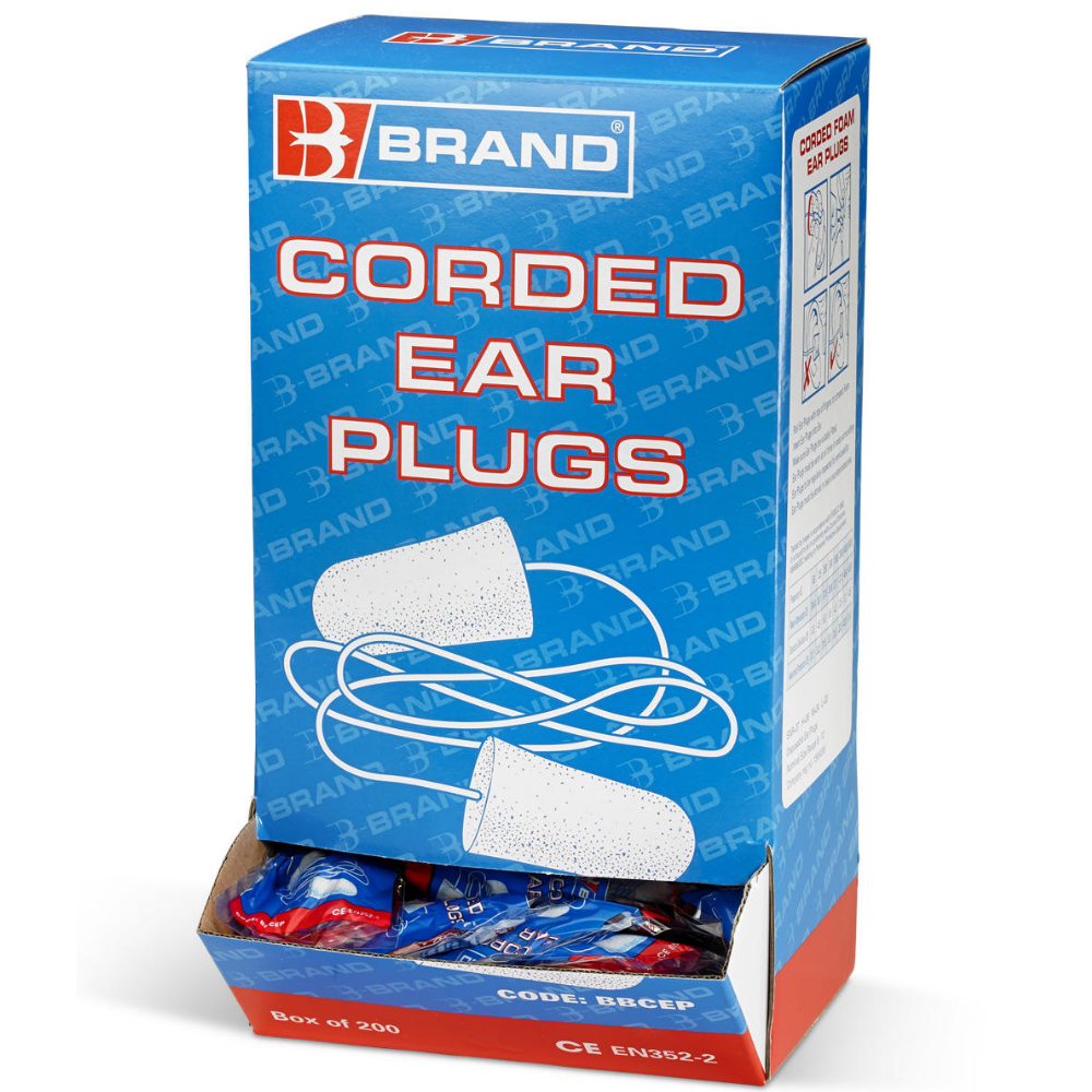Beeswift Corded Ear Plugs SNR 39dB Foam Disposable
