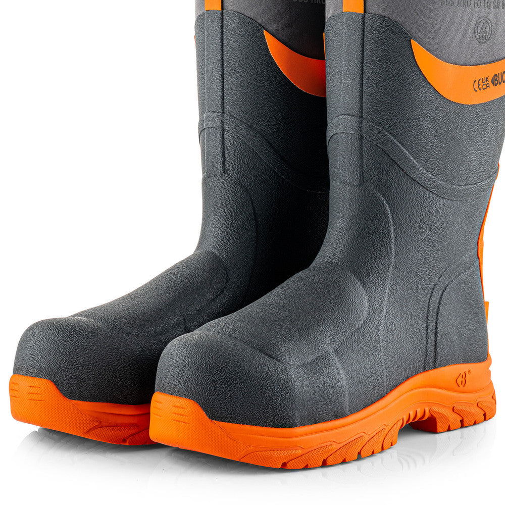Buckbootz BBZ9000 Safety Wellington Hi-Viz Orange