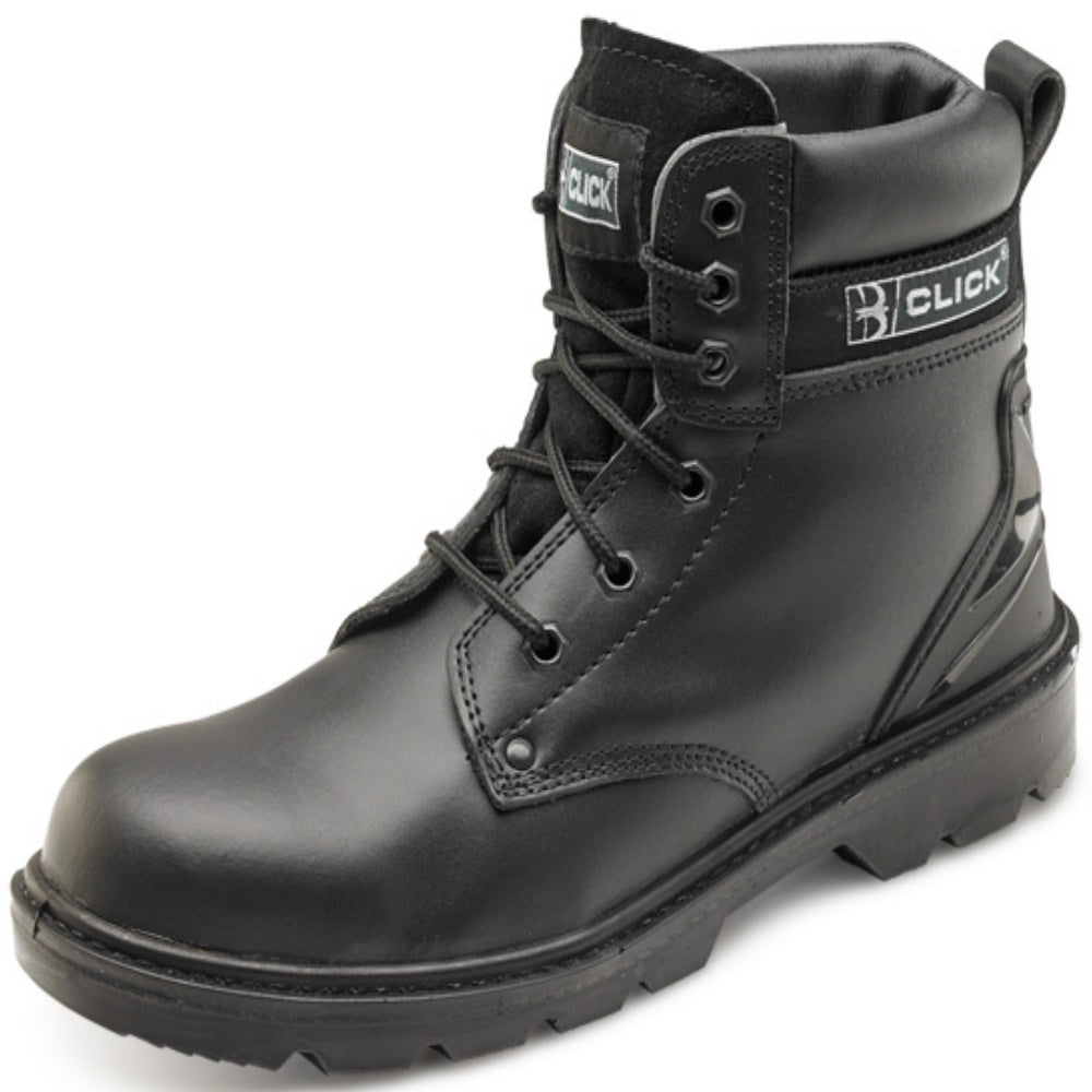 Beeswift Safety Boots Black Leather S1P TPU Heel Support
