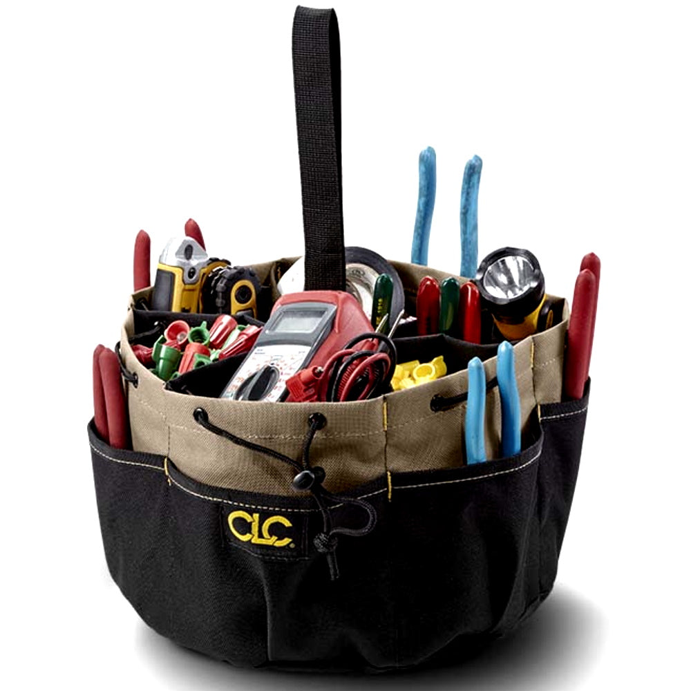CLC Workgear Drawstring Bucket Bag Tool Storage 12 Pockets Organiser
