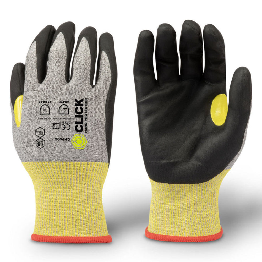Click Cut Resistant Gloves Level F Nitrile Yellow