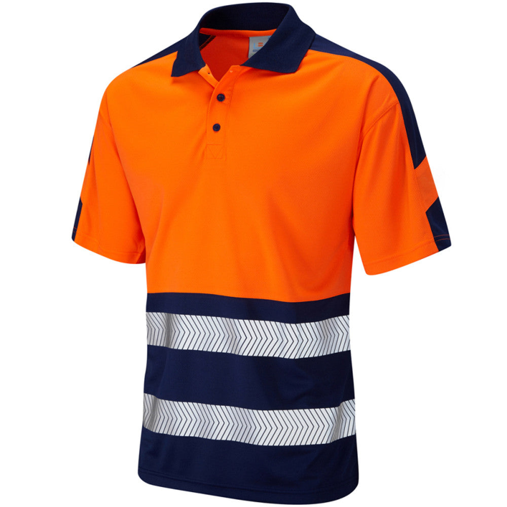 Leo Watersmeet Two Tone Hi Vis Polo Shirt EcoViz Recycled ISO 20471