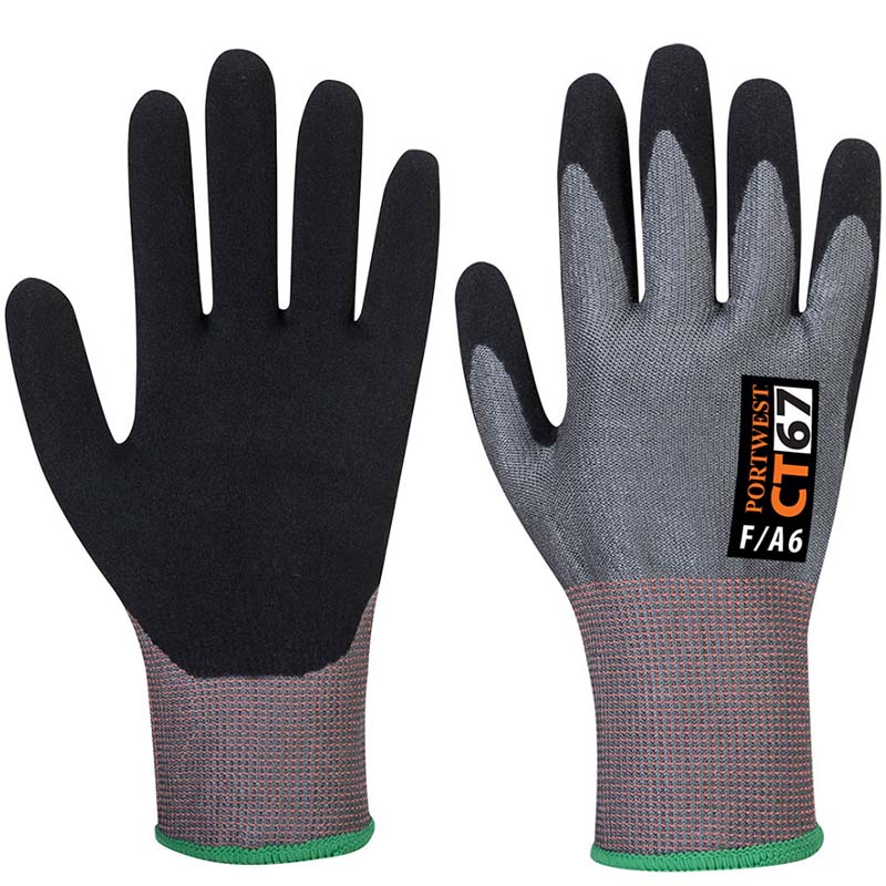 Portwest Cut F Safety Gloves Nitrile Foam Touchscreen Compatible