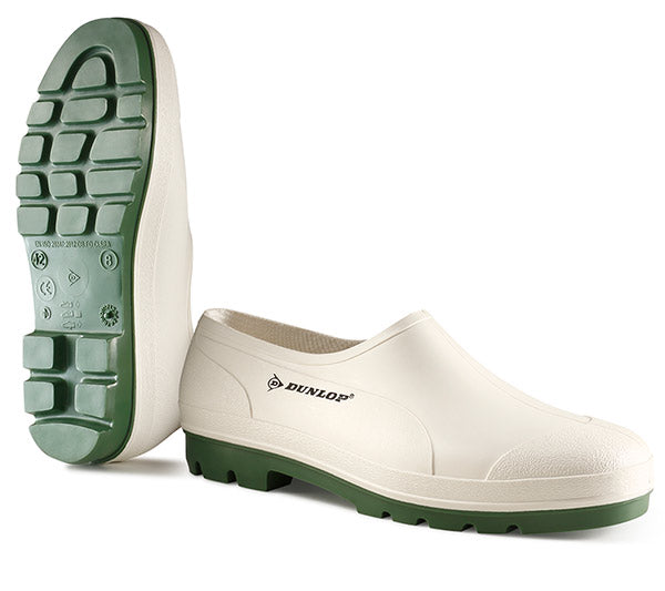 Dunlop Non-Safety Wellie Shoe White or Green Food Industry Footwear
