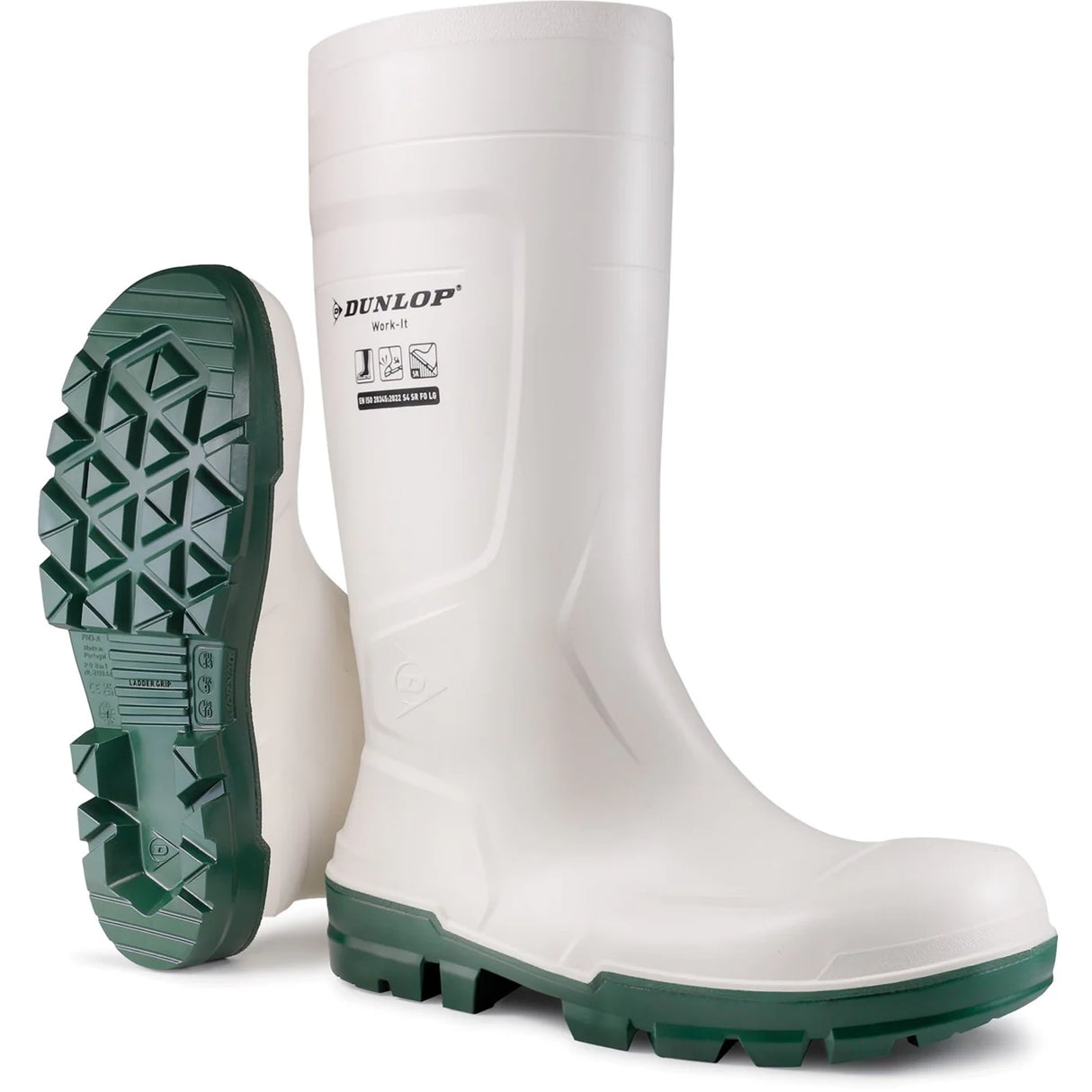 Dunlop Work-It Safety Wellington White S4 Steel Toe Cap PVC Boot