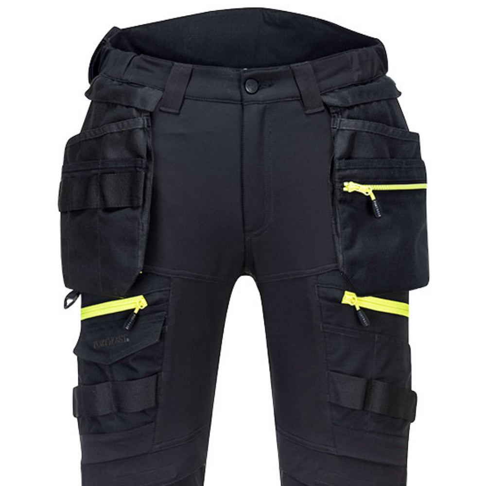 Portwest DX4 Stretch Work Trousers Detachable Holster Pocket Knee Pad