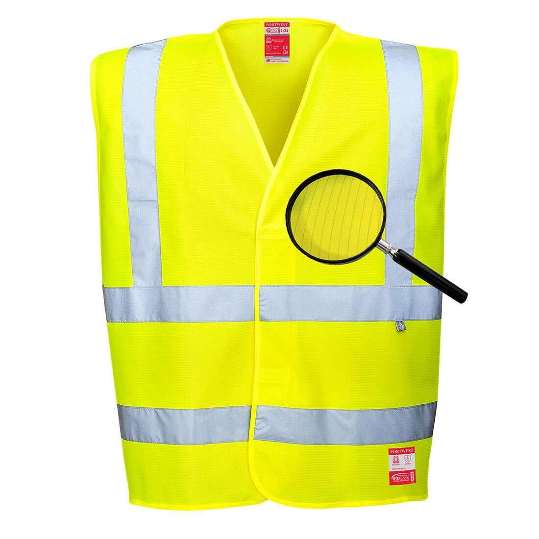 Portwest FR75 Bizflame Hi Vis Vest Flame Resistant Orange Yellow