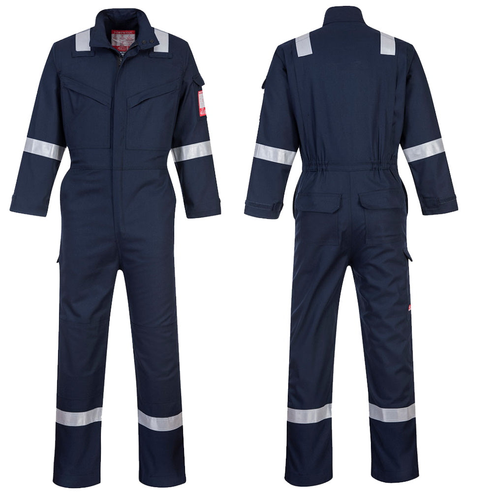 Fire Retardant, Anti-static ARC Flash (16 Cal/cm²) Navy Coverall Metal Free