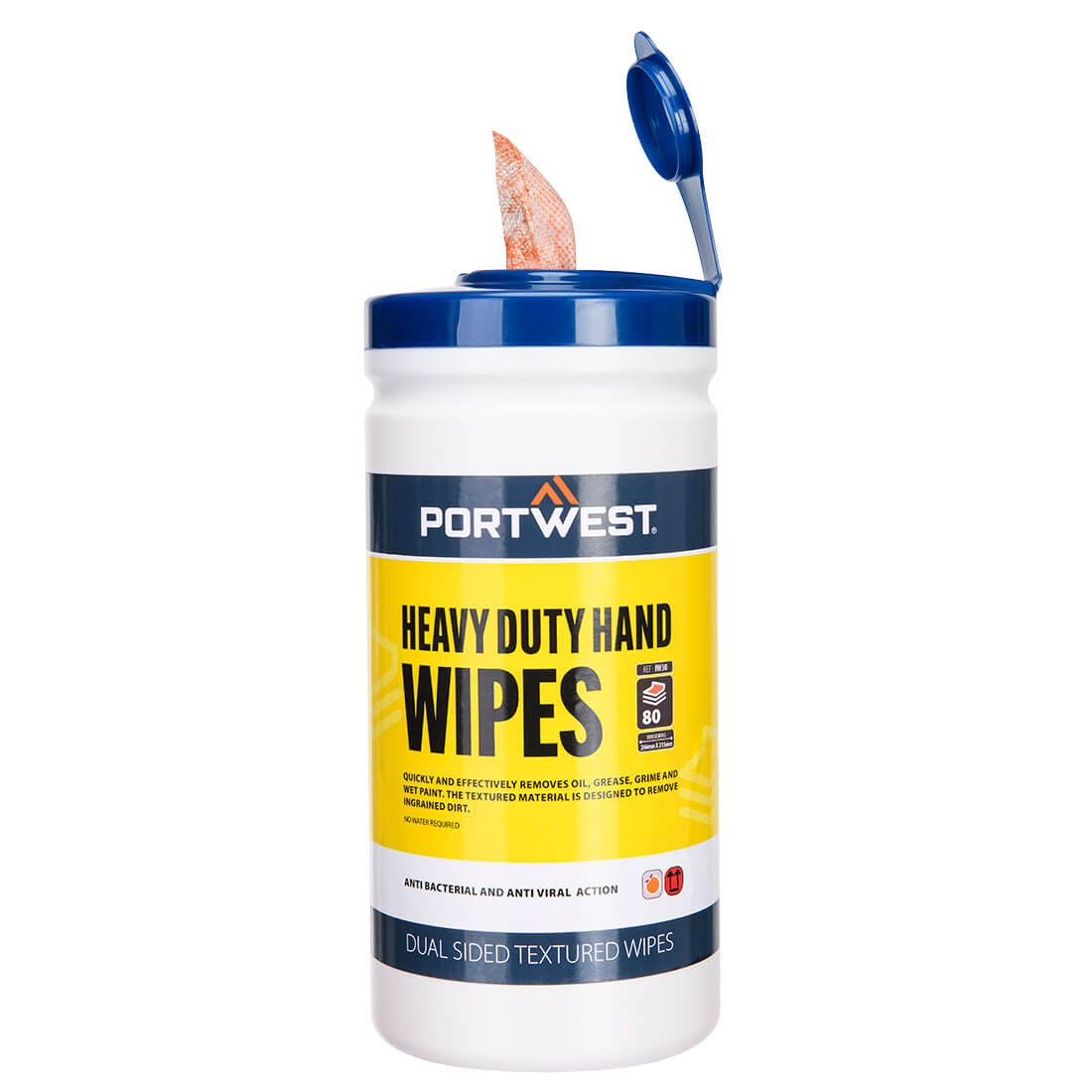 Portwest IW30 Heavy Duty Cleaning Wipes Orange Industrial Hand Wipes