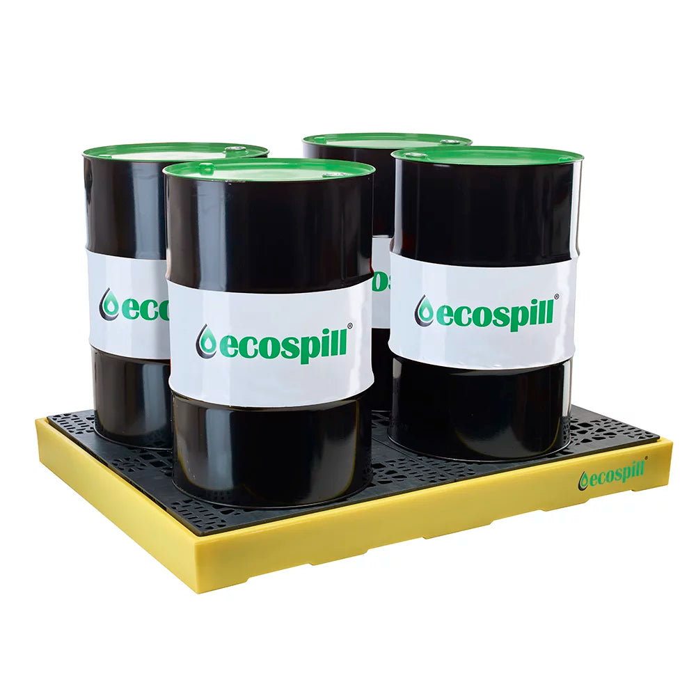 Ecospill 4 Drum Bunded Workfloor PE 150mm Spill Containment