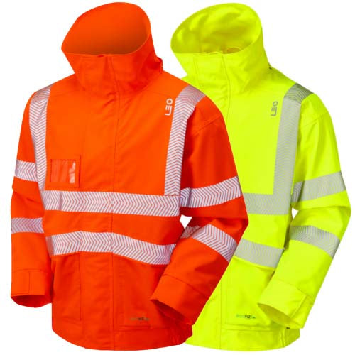 Leo Dartmoor EcoViz Breathable Waterproof Hi Vis Bomber Jacket