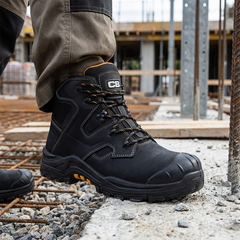 JCB Backhoe Safety Boot Black S3L Composite Toe Construction Boot