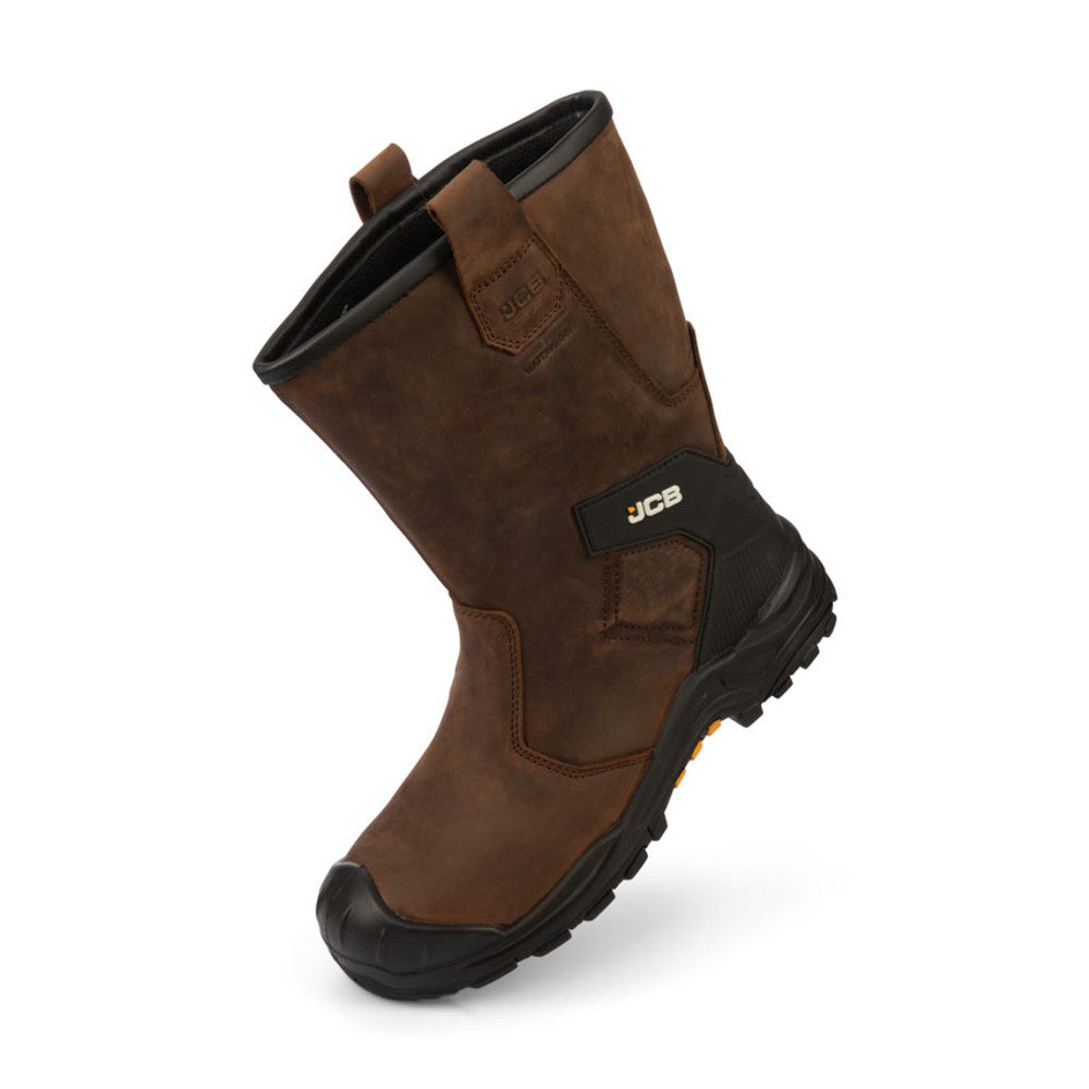 JCB Denstone Rigger Boot Metal-Free Waterproof Tan