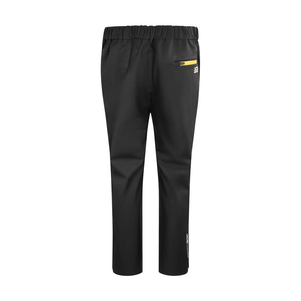 JCB Waterproof Overtrousers Black Unlined Lightweight Work Trousers