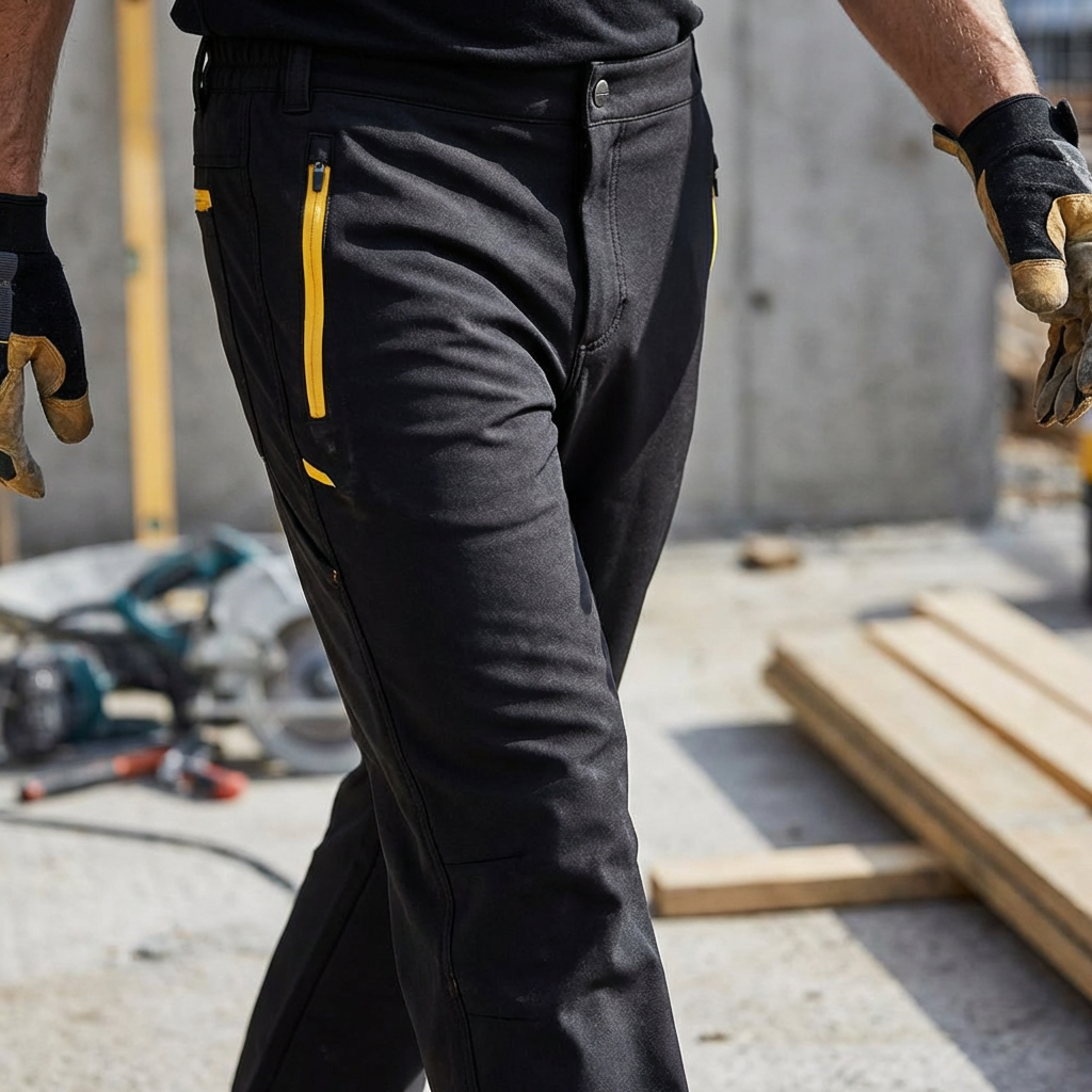 JCB Waterproof Overtrousers Black Unlined Lightweight Work Trousers
