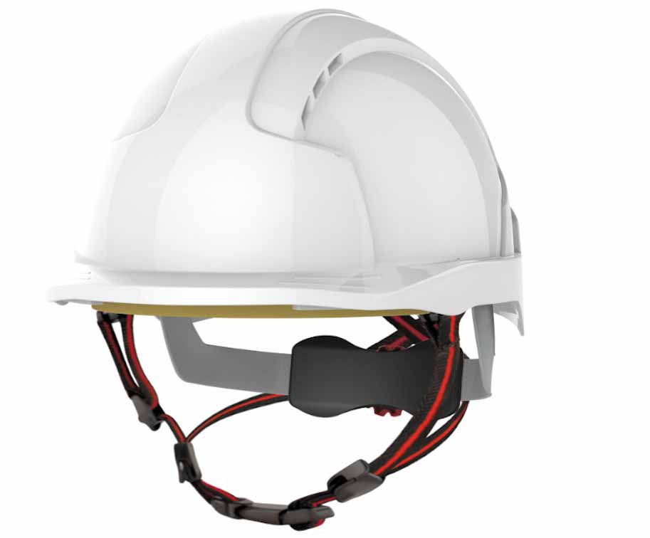 JSP EVOLite® Skyworker™ Micro Peak Vented White Helmet - Wheel Ratchet