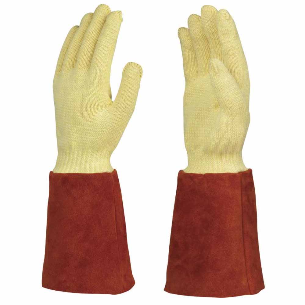 Delta Plus KCA15 Heat Resistant Cut D Gloves Para-Aramid Leather Cuff