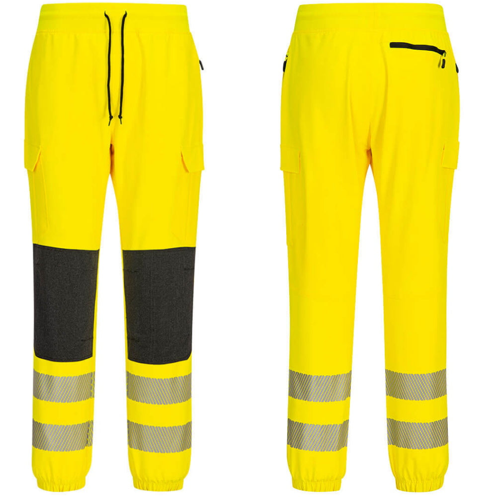 Hi Vis 4 Way Stretch Reinforced Joggers Trousers Class 2 & Railspec