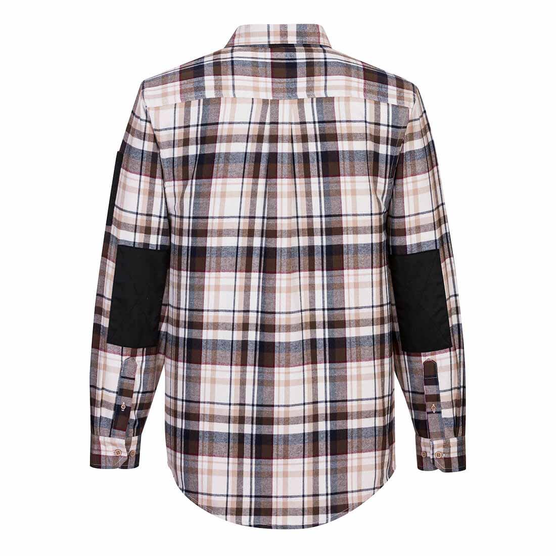 Portwest KX370 Plaid Work Shirt 100% Cotton Brushed Check UPF 40+