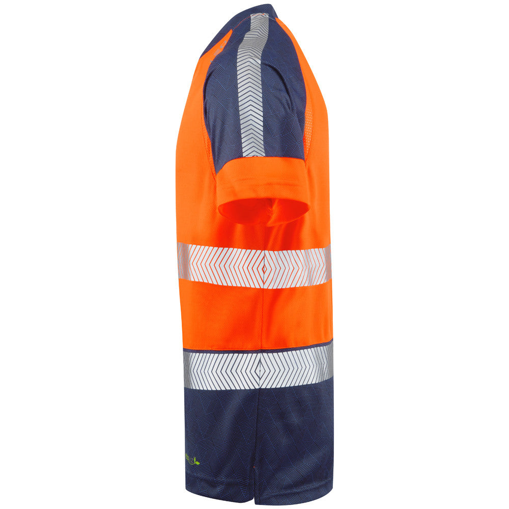 Leo Forda Hi-Vis T-Shirt EcoViz Class 1 Orange or Yellow Navy