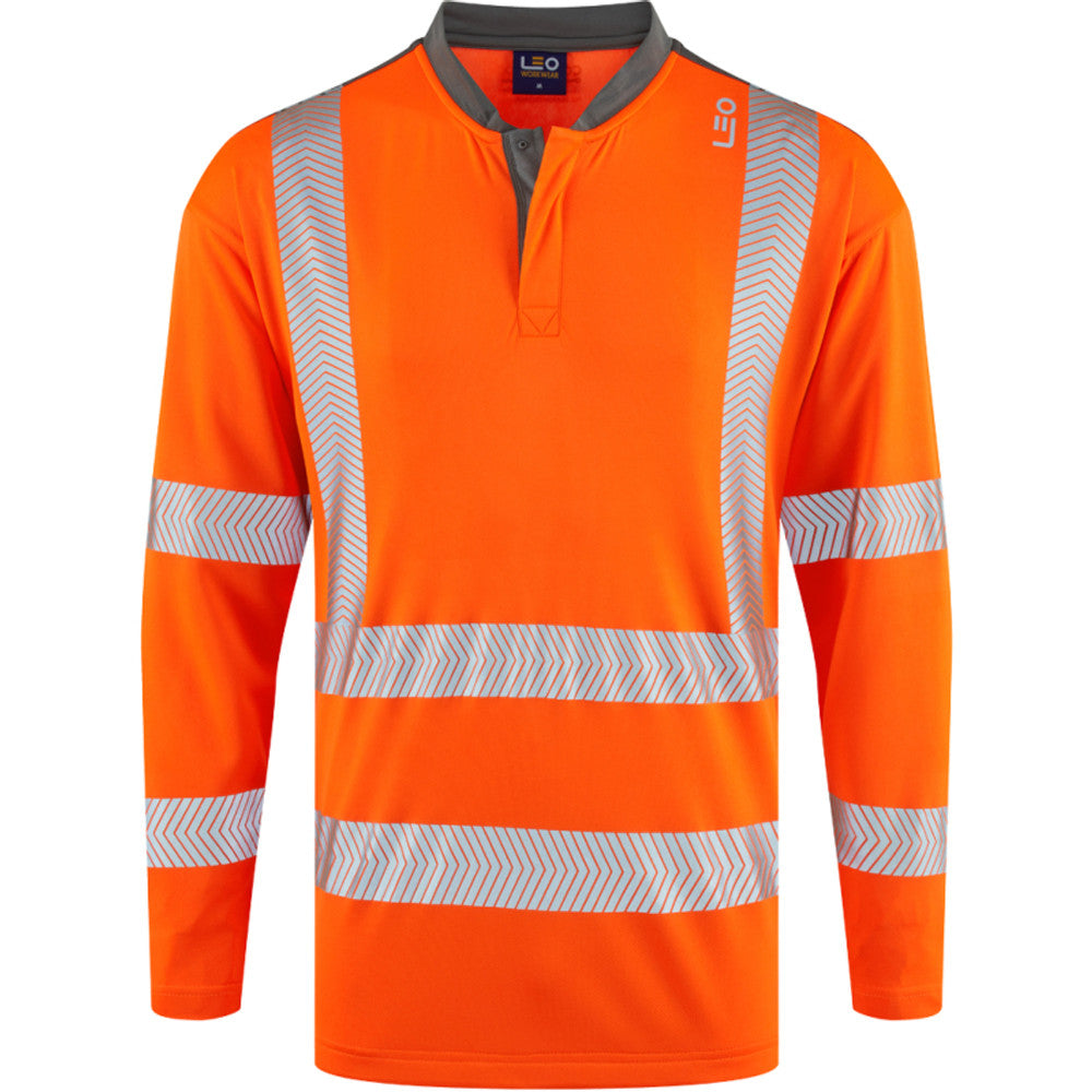 Leo Watermouth Hi-Vis COOLMAX Base Layer Long Sleeve T-Shirt ISO 20471