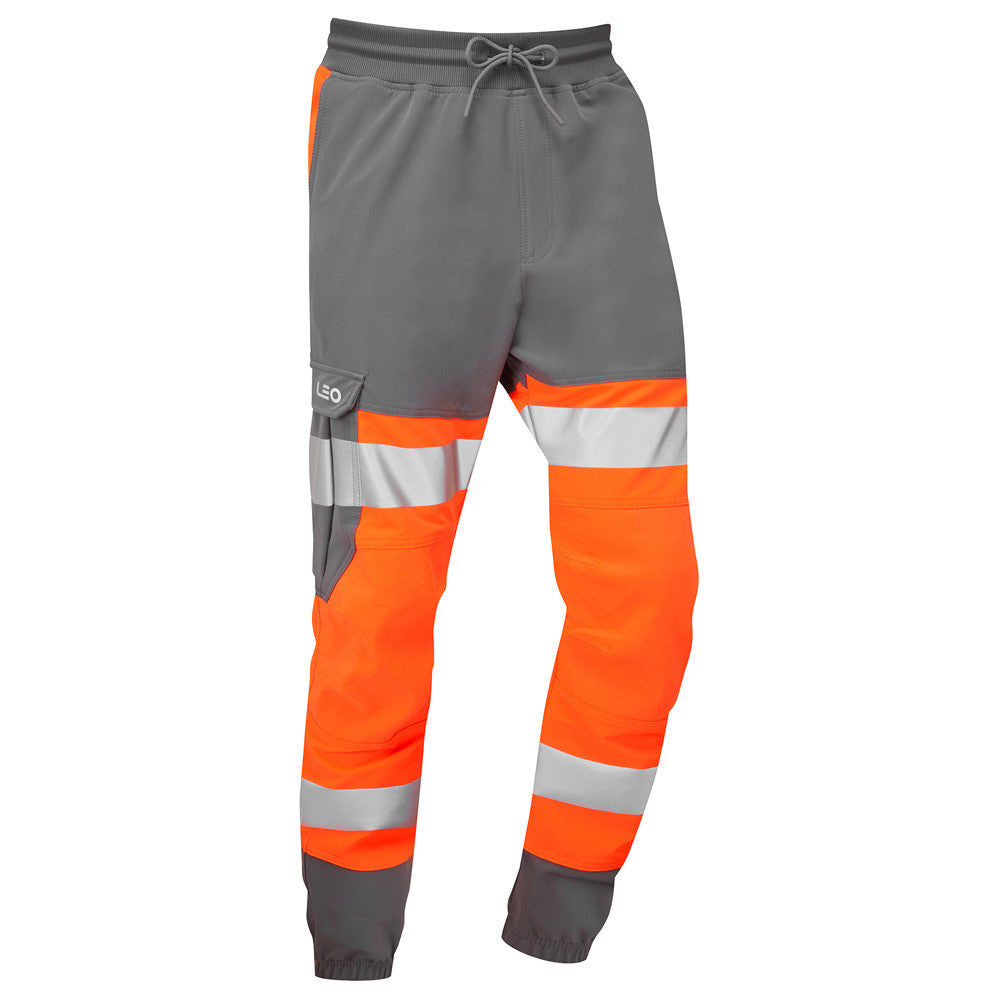 Leo Workwear Hawkridge Hi Vis Stretch Trousers Orange