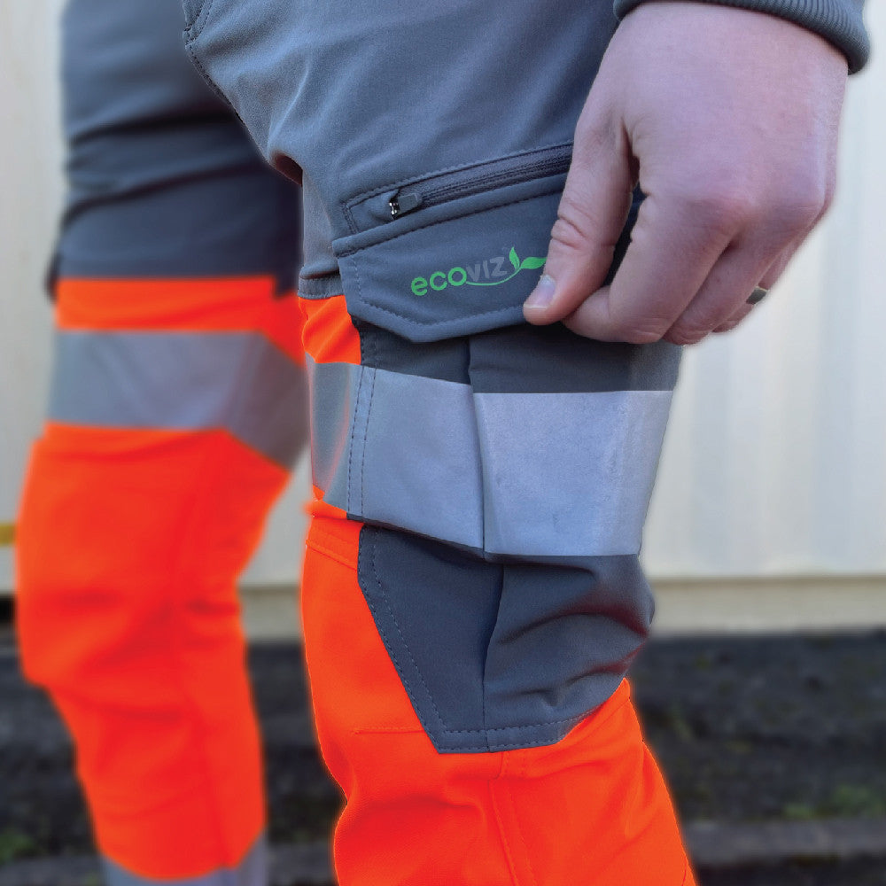 Leo Workwear Hawkridge Hi Vis Stretch Trousers Orange