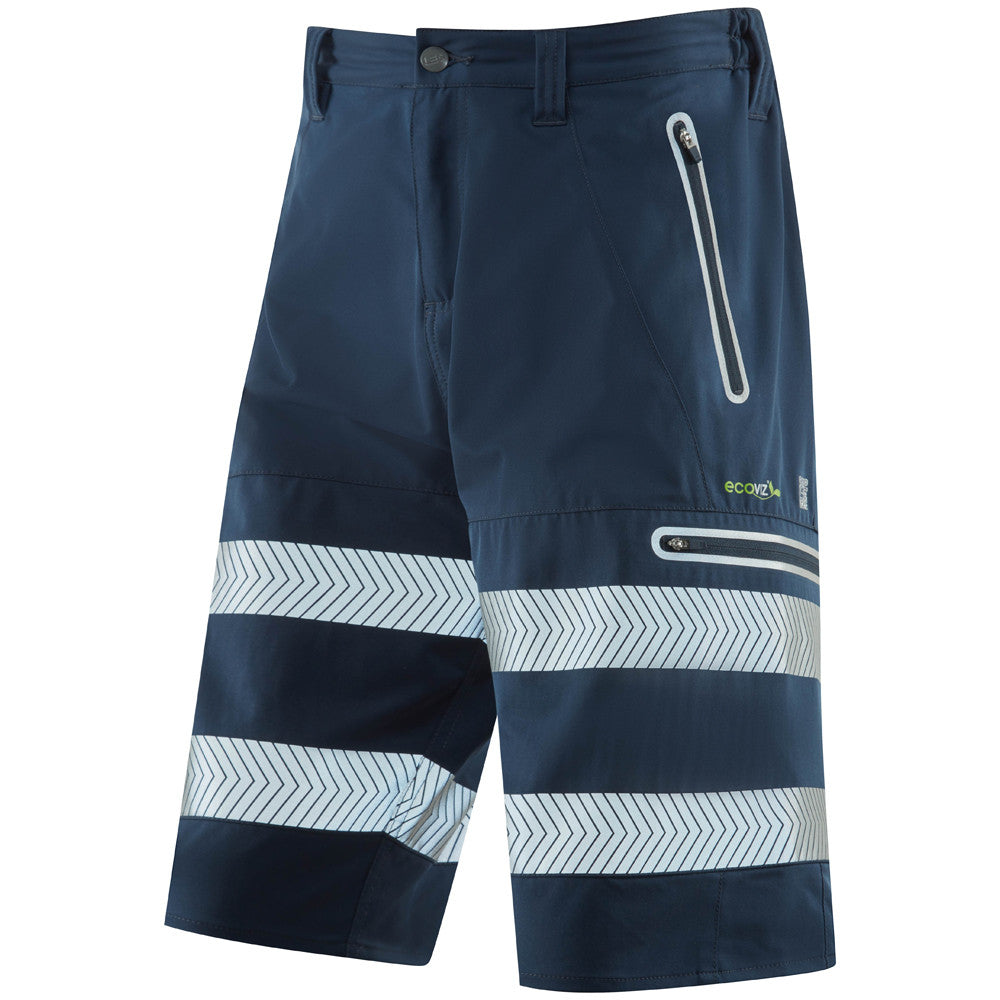 Leo Workwear Hi Vis Performance Shorts Navy EcoViz
