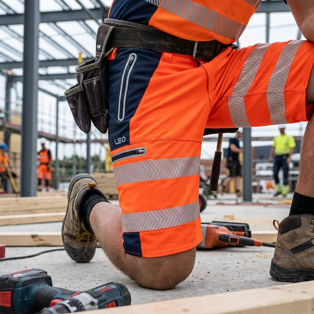 Leo Workwear Hi Vis Shorts ISO 20471 Class 1 EcoViz