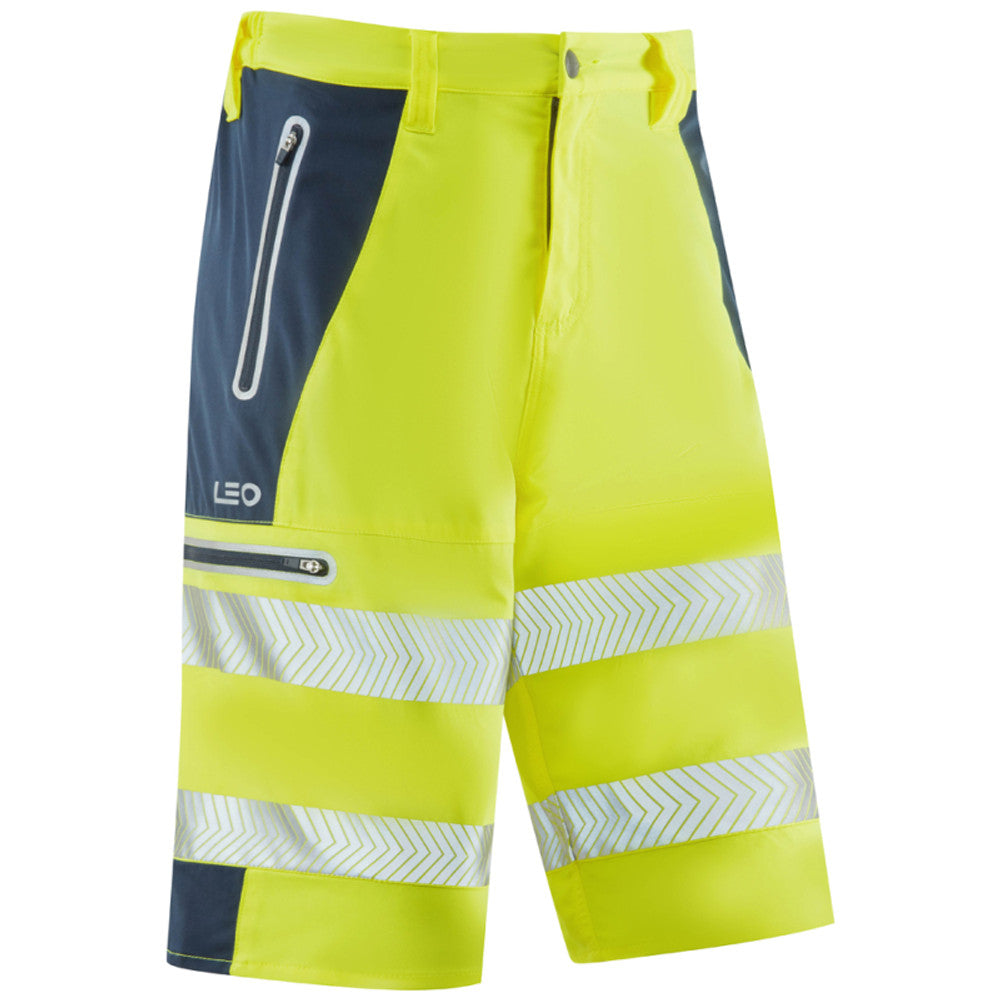 Leo Workwear Hi Vis Shorts ISO 20471 Class 1 Yellow