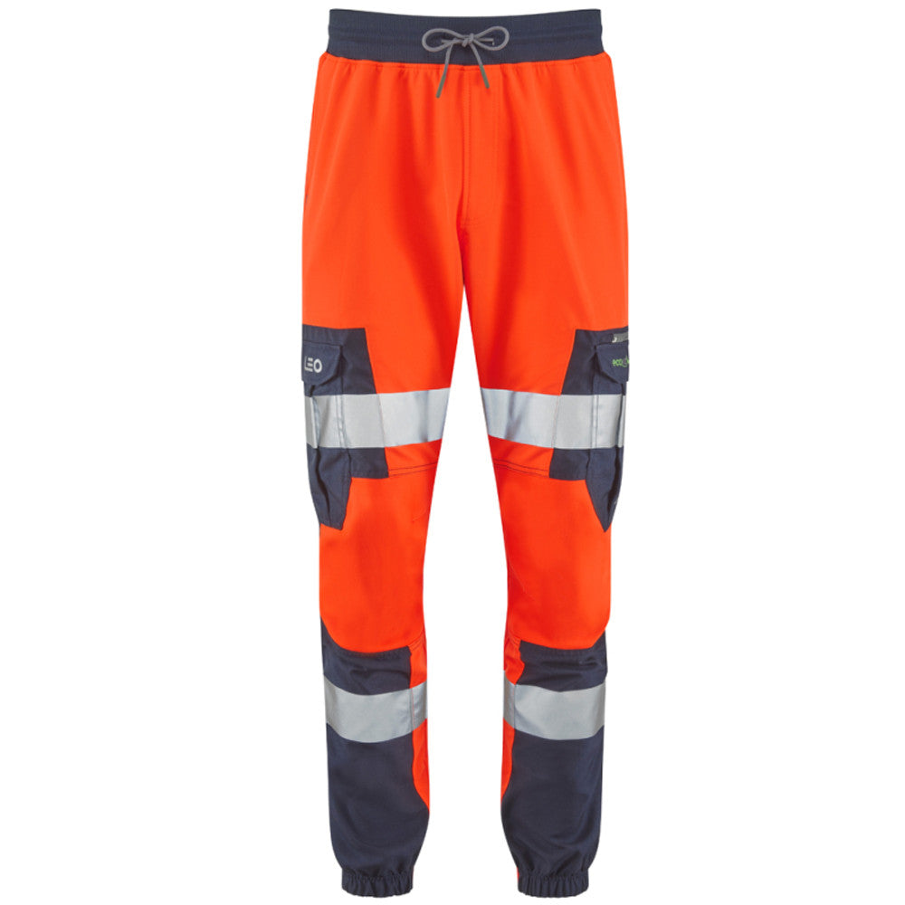 Leo Workwear Hi Vis Stretch Trousers ISO 20471 Orange