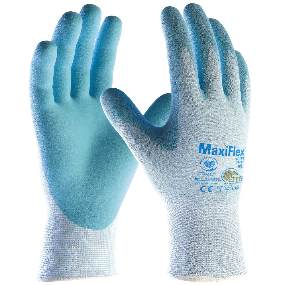 ATG MaxiFlex Active 34-824 Palm Coated Gloves Touchscreen Compatible