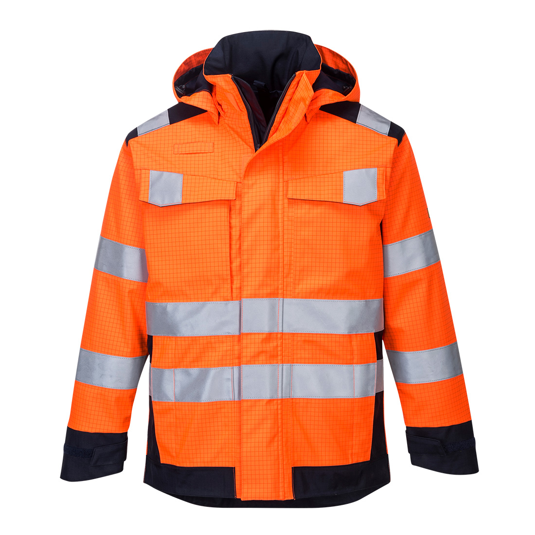 Portwest Modaflame Waterproof Hi Vis Jacket Flame and Chemical Resistant