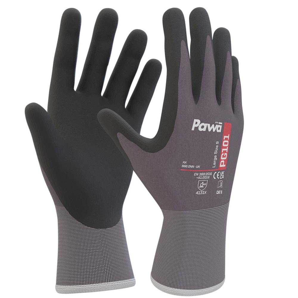 Pawa PG101 Breathable Work Gloves Nitrile Foam Grip Anti-Fatigue