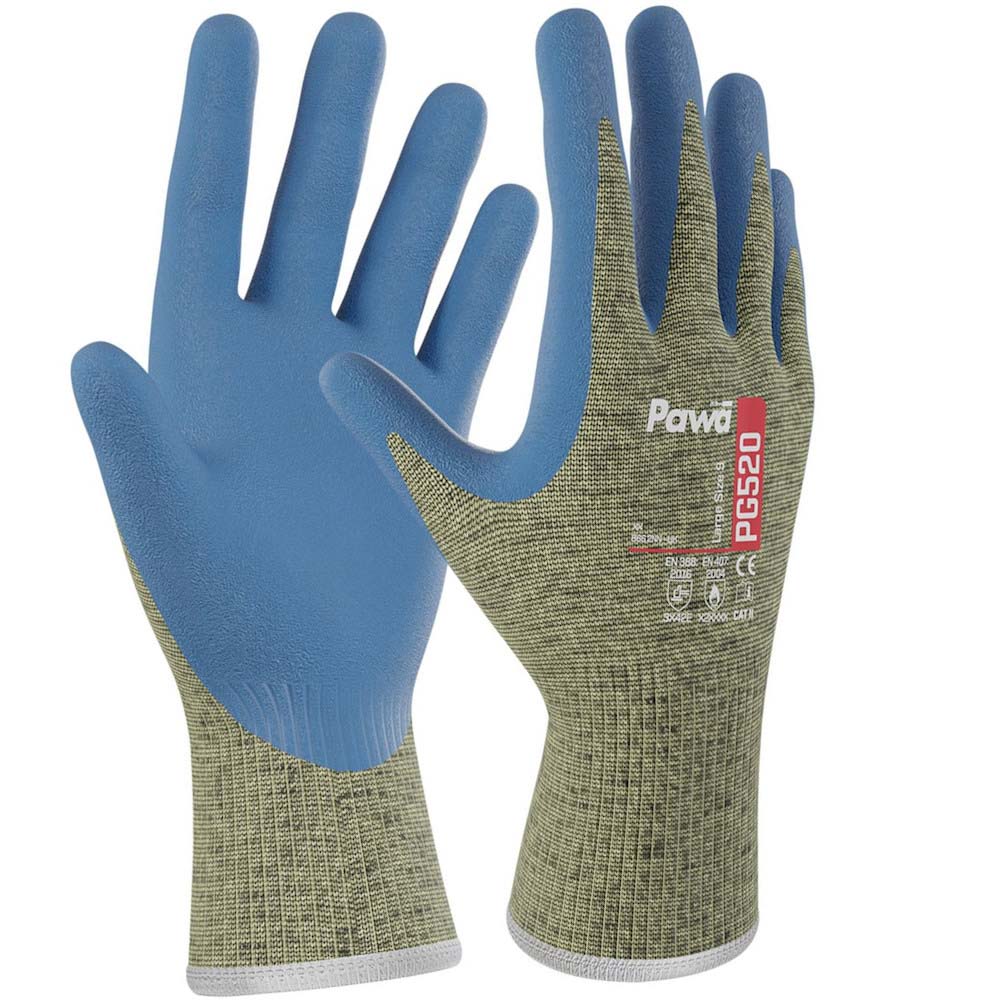 Pawa PG520 Cut Resistant Gloves Level E Heat Protection Work Gloves