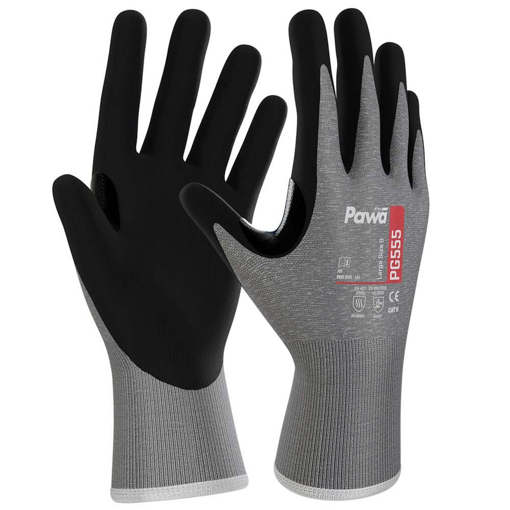 Pawa PG555 Cut Resistant Gloves Level F Touchscreen Sandy Nitrile
